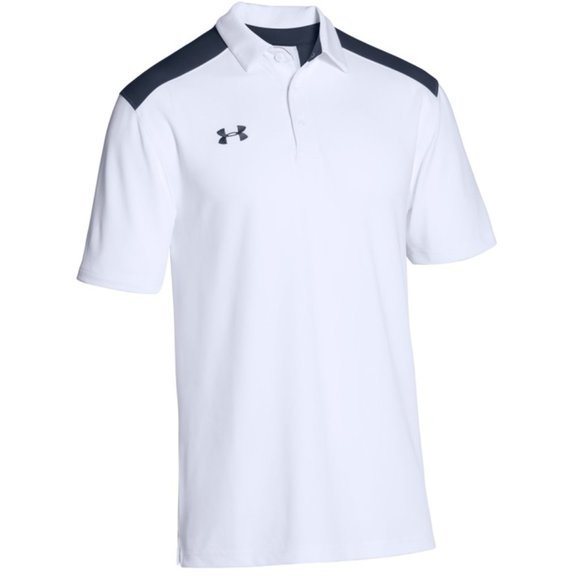 Men's White/Navy Under Armour Colorblock Polo - Picture 1 of 1